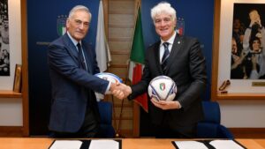 Gravina (presidente FIGC) e Innocenti (presidente FIR)