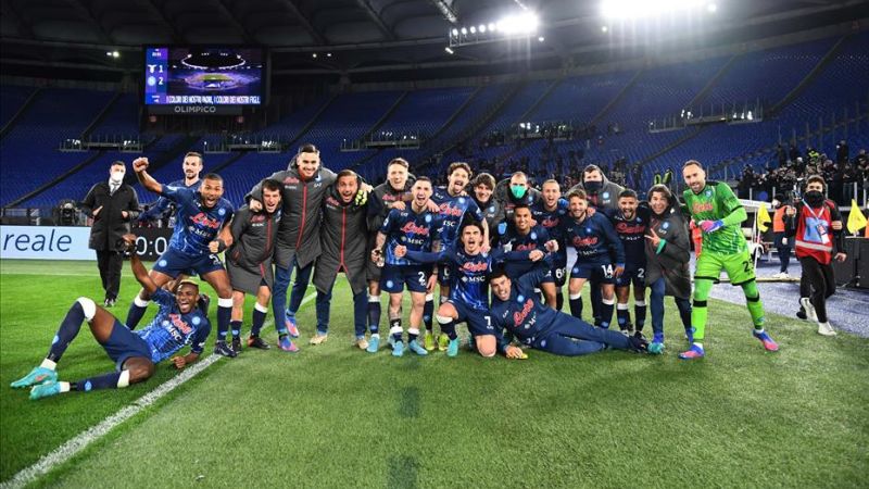 Il Napoli dopo la vittoria sulla Lazio